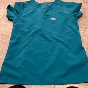 FIGS teal XS Catarina scrub top